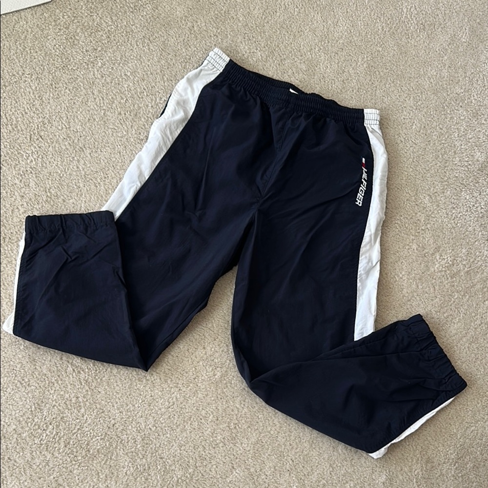 Vintage Tommy Hilfiger Black and White Track Pants Size Medium